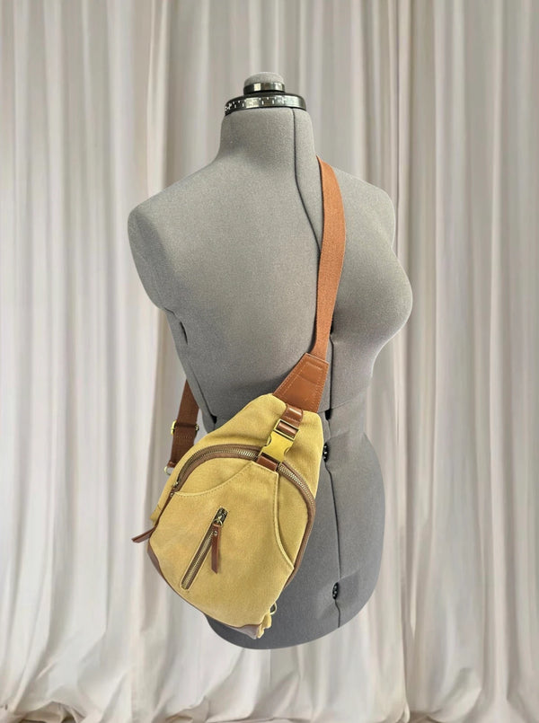 Antik Kraft Sling Backpack - Versatile Canvas And Leather Travel Crossbody - Image 1