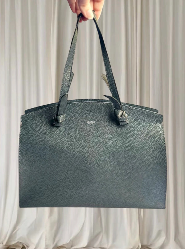 Oroton Estate Large Tote Handbag - Premium Pebbled Leather Grey - Image 1