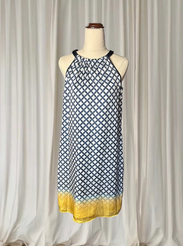 Jane Lamerton Geometric La Mer Print Halter Dress - AU10 NEW - Image 1