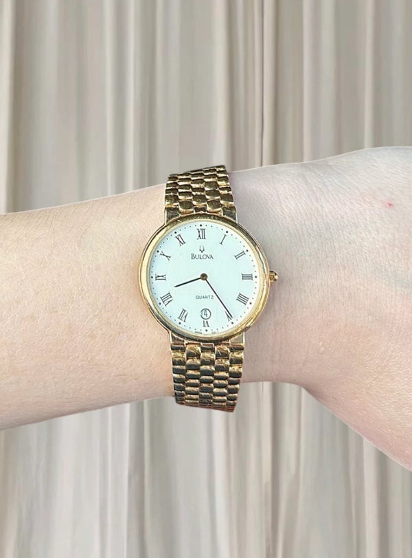 BULOVA 1552 Vintage Gold Plated Quartz 32MM Slim Dress Watch 20CM L - Image 2