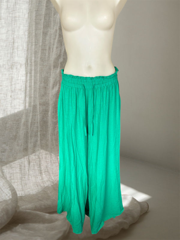 IRIS Maxi Green Linen Pants