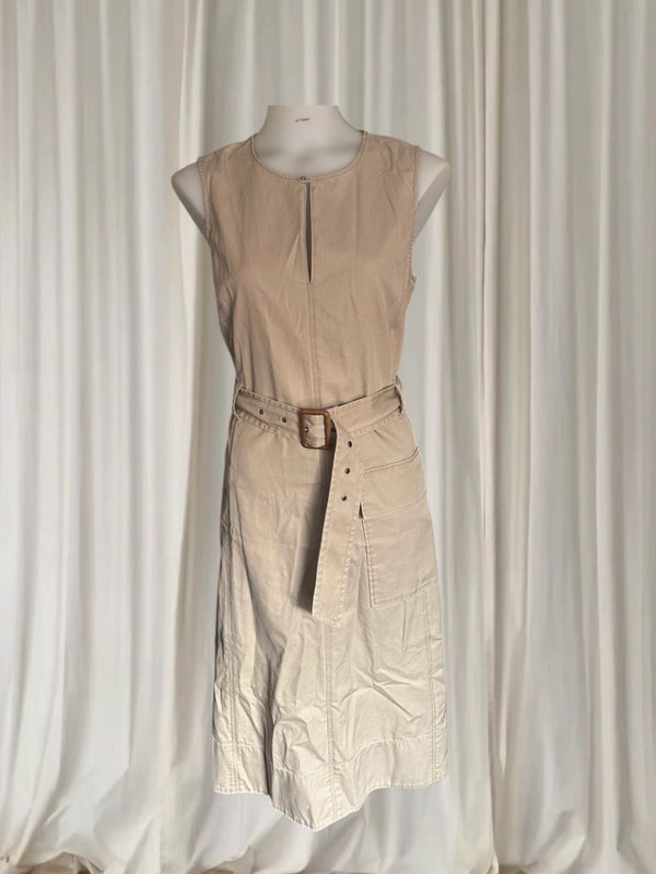 Polo Ralph Lauren Sleeveless Dress - Classic Beige Knee-Length Silhouette - Image 1