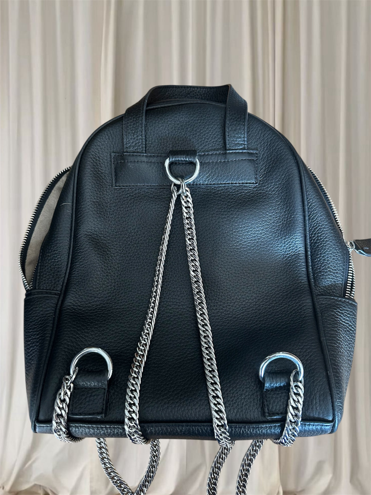 0855 Black Leather Backpack