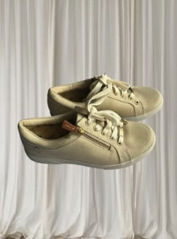 Revere Women's Orthotic Casual Sneakers - Beige Canvas Lace-Up Shoes Size 38 - Image 1