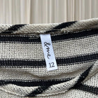 &Me Striped Raw Edge Knit Long Sleeve Top - Black And Cream - Image 6