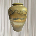 Vintage Hiroshima Japanese Ceramic Vase - Rare Gold Painted Collectible - Image 3