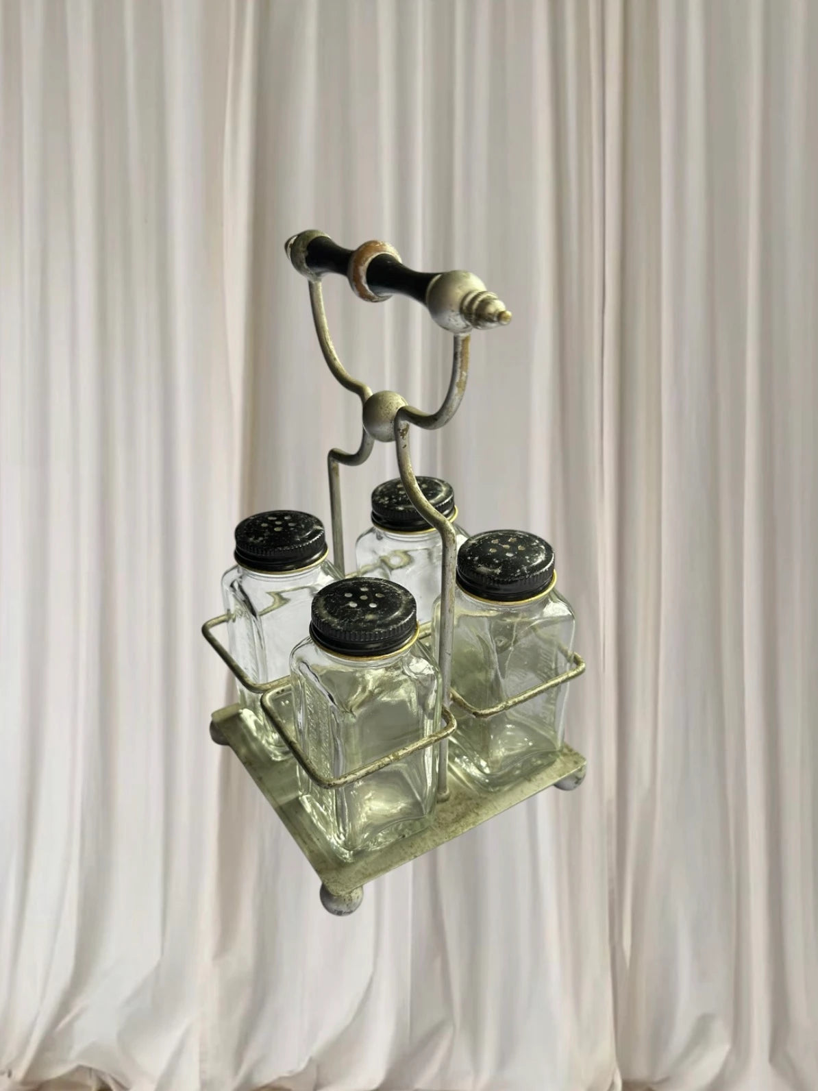 W.T. Rawleigh Co. Vintage Spice Bottles - Authentic Melbourne Glass Set With Metal Caddy - Image 1