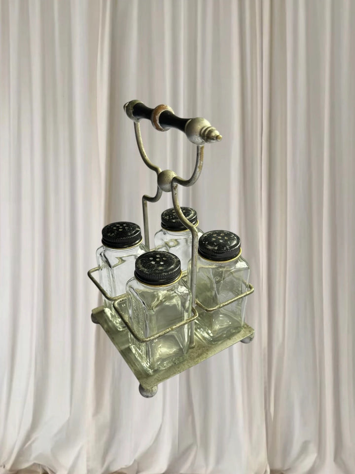 W.T. Rawleigh Co. Vintage Spice Bottles - Authentic Melbourne Glass Set With Metal Caddy - Image 1