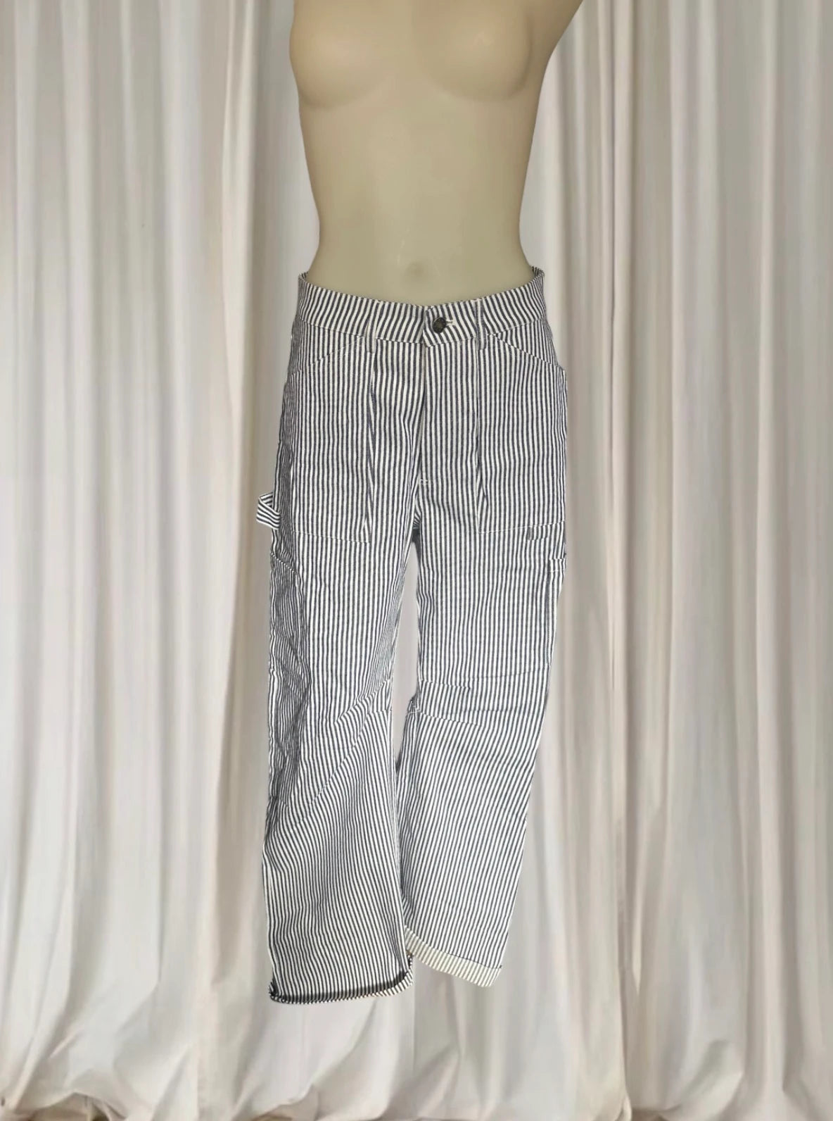 Lioness Miami Vice Carpenter Pants - Navy Pinstripe - Image 1