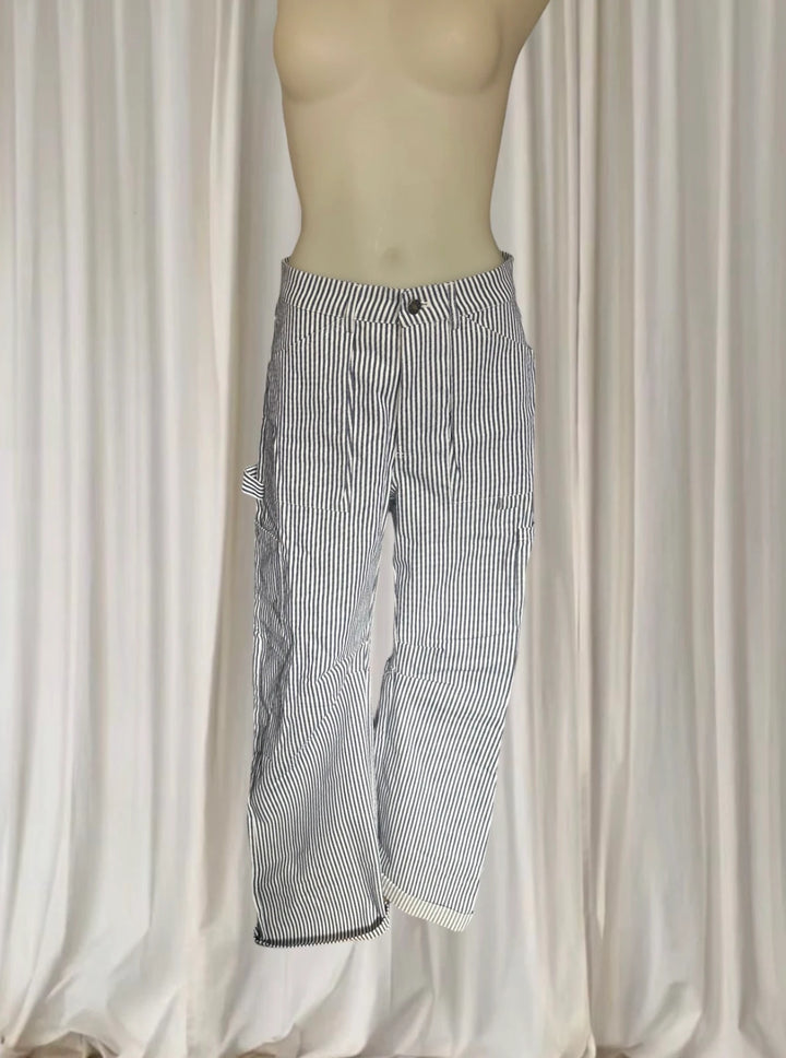 Lioness Miami Vice Carpenter Pants - Navy Pinstripe - Image 1