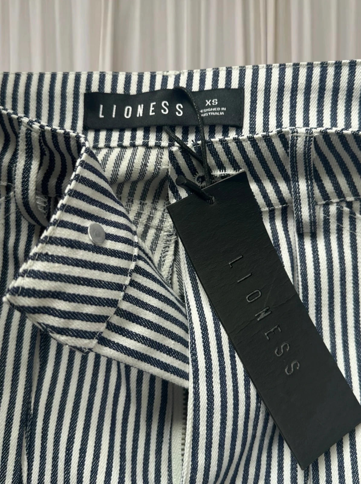 Lioness Miami Vice Carpenter Pants - Navy Pinstripe - Image 7