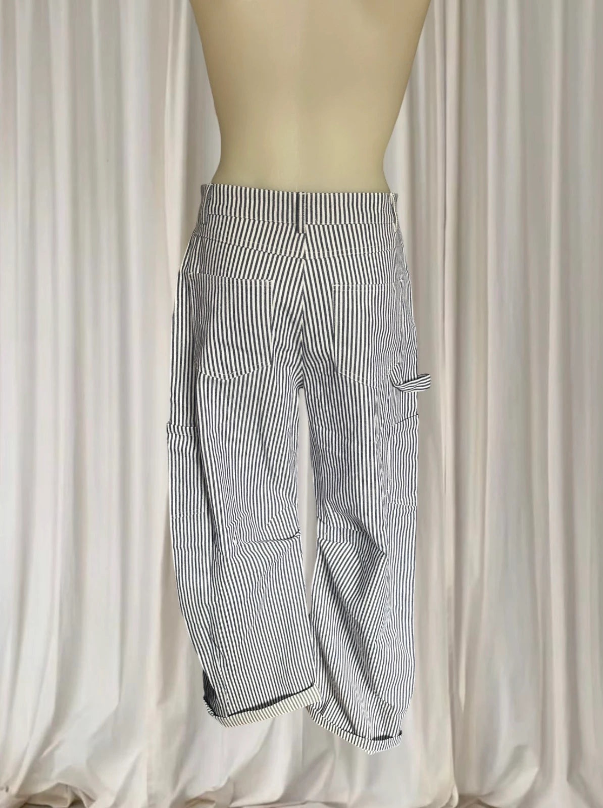 Lioness Miami Vice Carpenter Pants - Navy Pinstripe - Image 6