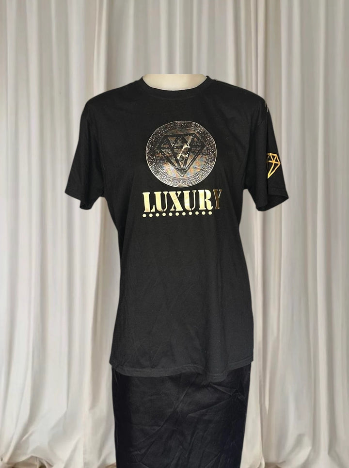 Diamond Supply Co. Luxury Graphic T-Shirt - Black And Gold Logo Tee - Image 1