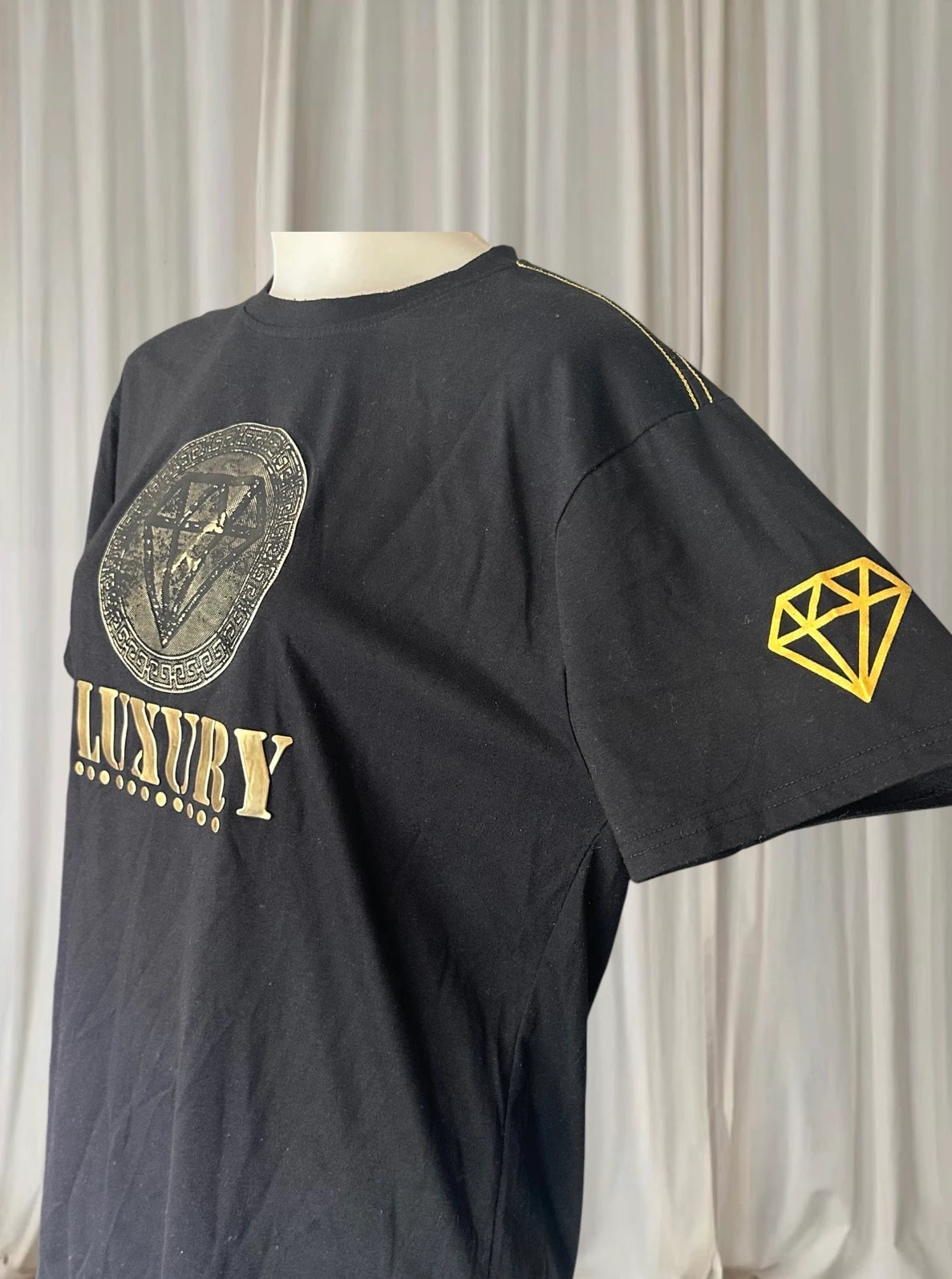 Diamond Supply Co. Luxury Graphic T-Shirt - Black And Gold Logo Tee - Image 5