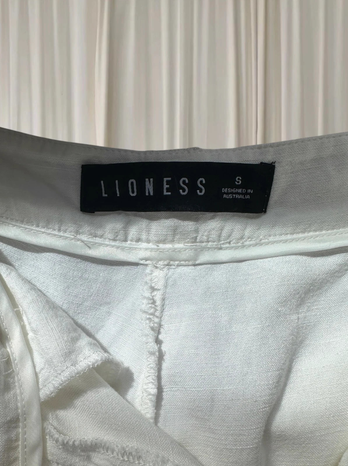 Lioness White Linen Pants - Relaxed Fit With Silver Hardware Detail - Image 5
