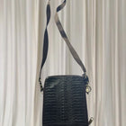 Men's Crocodile Pattern Embossed Leather Crossbody Messenger Bag - Dark Brown - Image 5