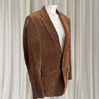 Vintage Tailor Made Velvet Blazer - Unisex Classic Brown Tailored Fit - Image 3