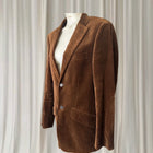 Vintage Tailor Made Velvet Blazer - Unisex Classic Brown Tailored Fit - Image 4