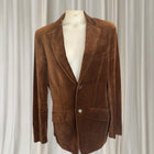 Vintage Tailor Made Velvet Blazer - Unisex Classic Brown Tailored Fit - Image 1