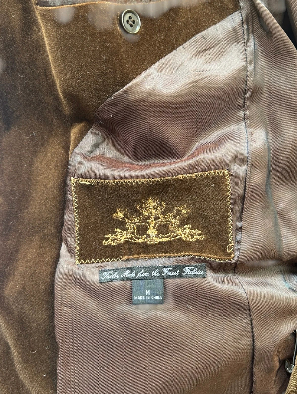 Vintage Tailor Made Velvet Blazer - Unisex Classic Brown Tailored Fit - Image 6