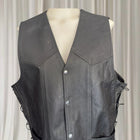 BikerGear Men's Genuine Leather Motorcycle Vest - Adjustable Side Lace Up Design - Image 5