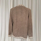 Alpasur Alpaca Wool Cardigan - Vintage Brown Geometric Trim - Image 4