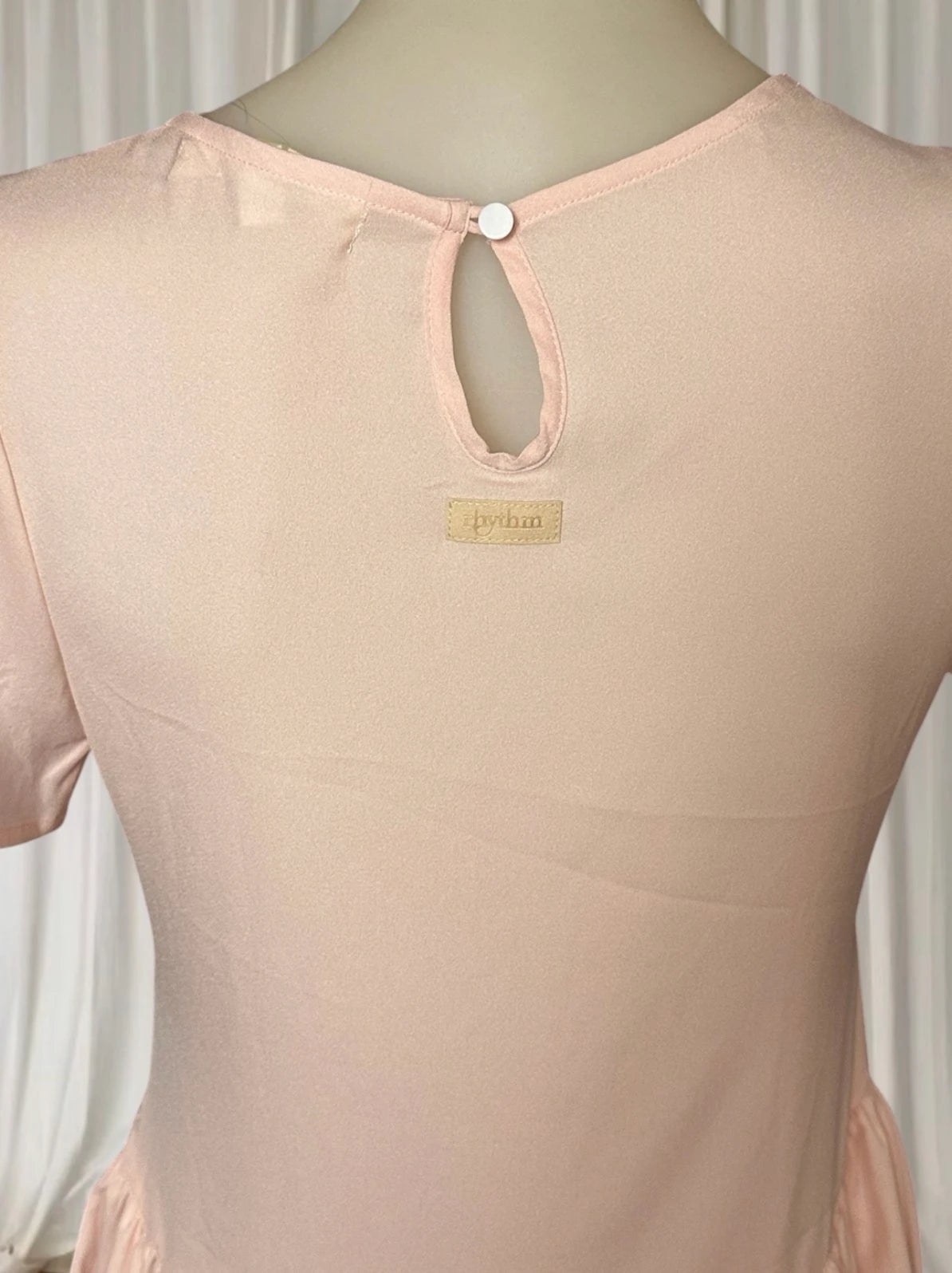 Rhythm Livin Sew Much Fun Dress - Pale Pink Embroidered Drop Waist Mini - Image 6