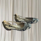 Silver Lining Leather Snake Print Sandals - Comfortable Flat Shoes - Image 2