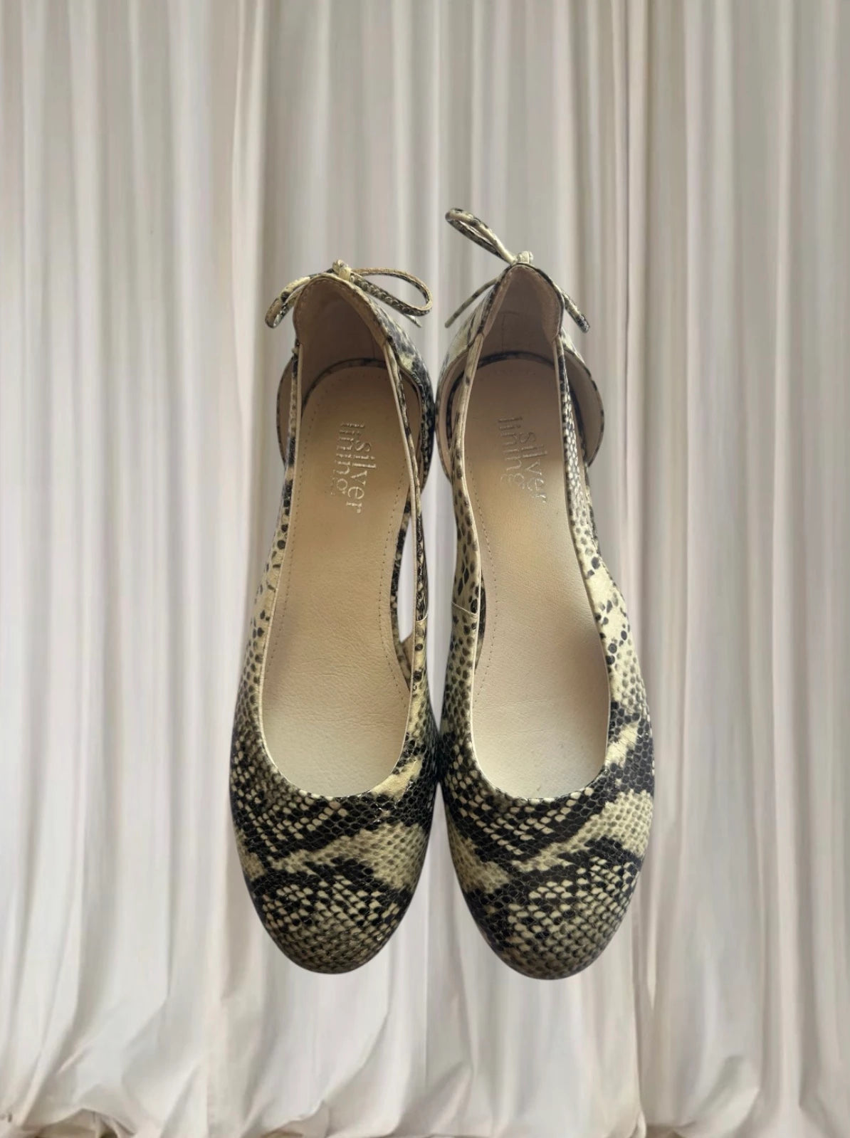 Silver Lining Leather Snake Print Sandals - Comfortable Flat Shoes - Image 4