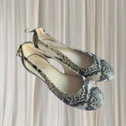 Silver Lining Leather Snake Print Sandals - Comfortable Flat Shoes - Image 1