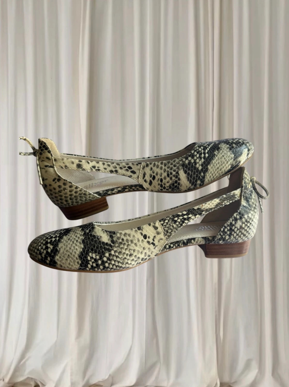 Silver Lining Leather Snake Print Sandals - Comfortable Flat Shoes - Image 5