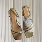 Verali Australia Nakita Gold Strappy Block Heel Sandals - Size 40 - Image 2