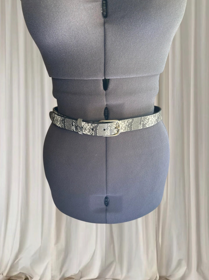 Sportscraft Madeline Snakeskin Print Leather Belt - Size M - Image 1