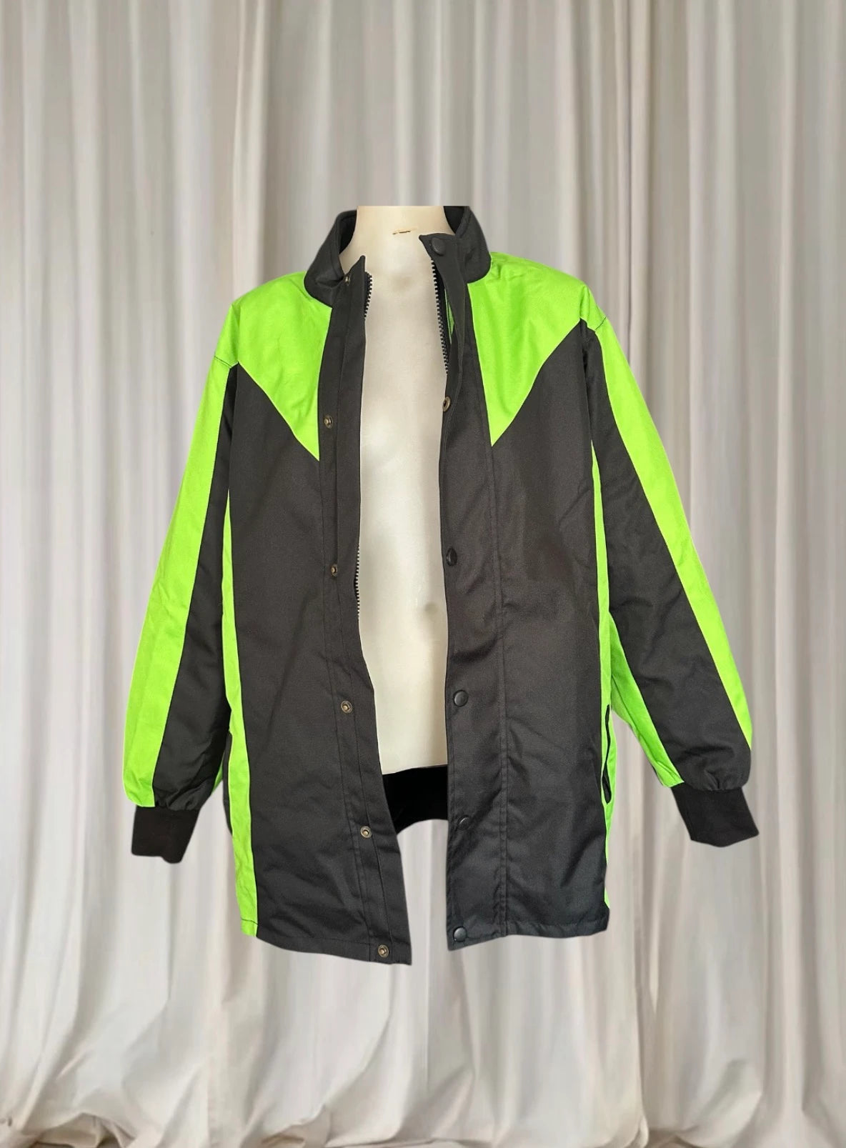 K1 Race Gear Motorsport Jacket - Neon Green and Black Colorblock - Image 2