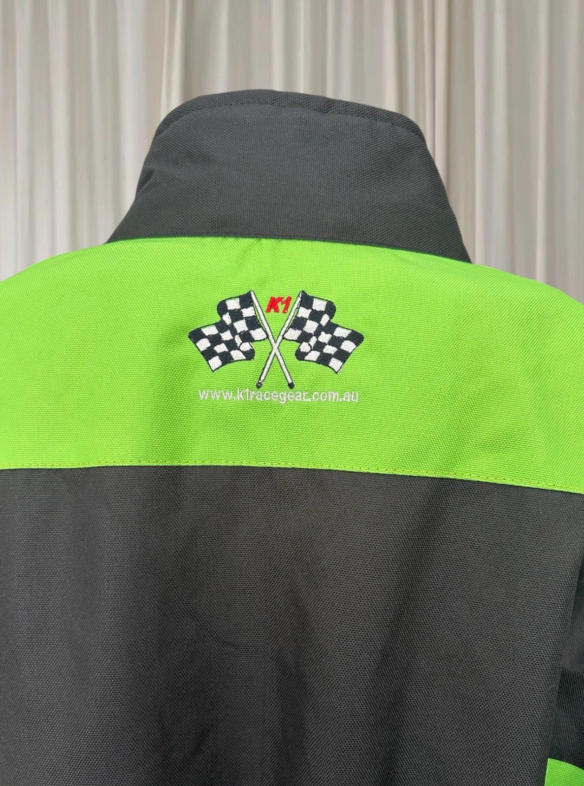 K1 Race Gear Motorsport Jacket - Neon Green and Black Colorblock - Image 7