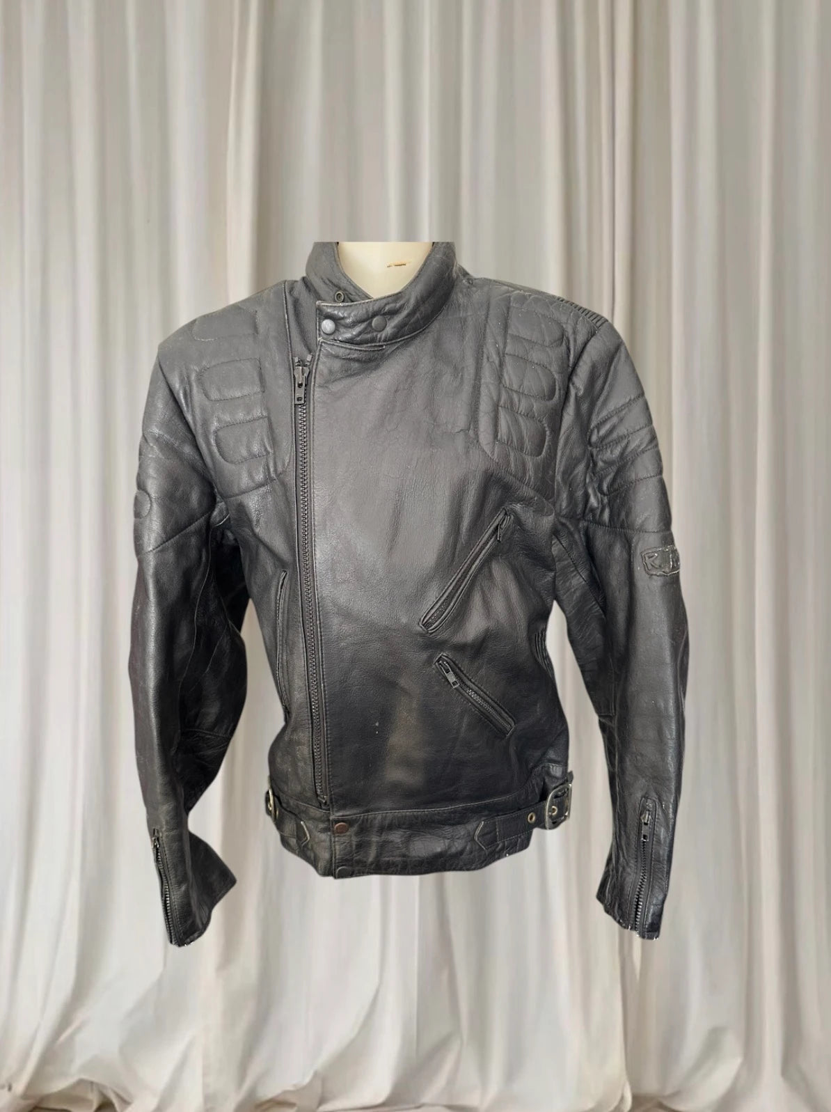 R.Jays Leathers Vintage 1980s Motorcycle Jacket - Black Biker Moto - Image 2