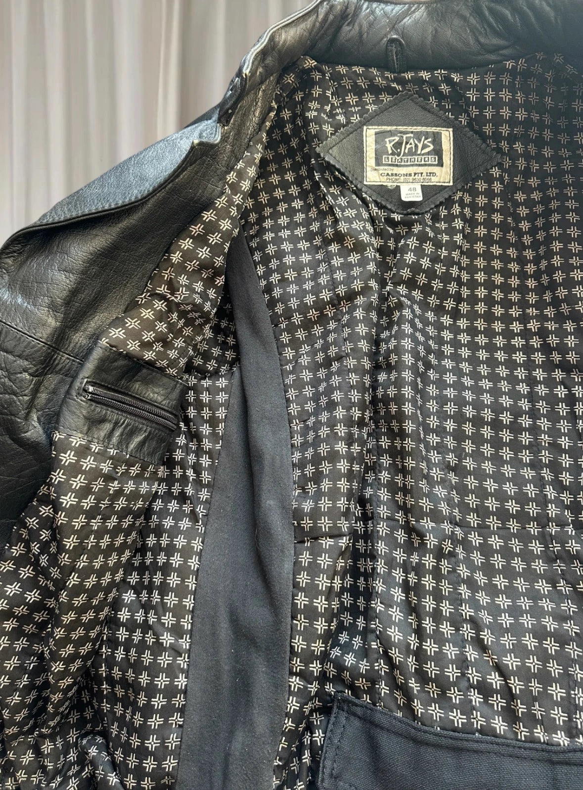 R.Jays Leathers Vintage 1980s Motorcycle Jacket - Black Biker Moto - Image 6