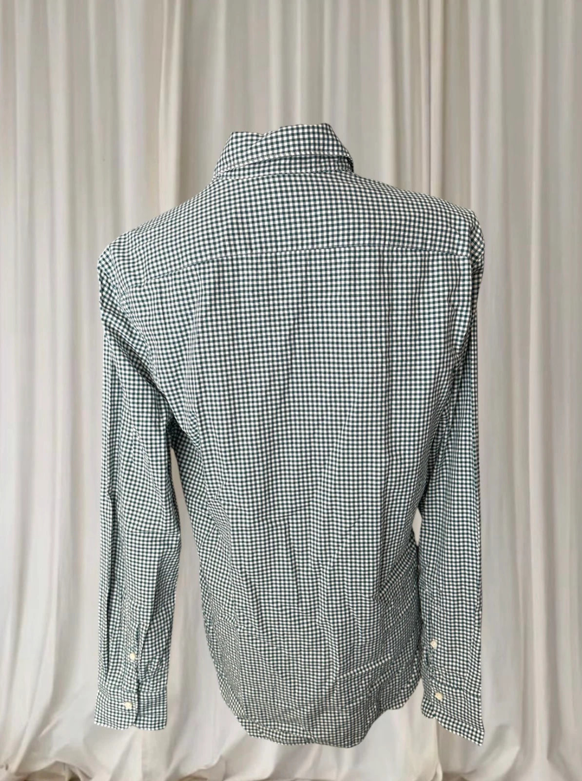 Boggi Milano Men's Gingham Check Long Sleeve Button-Down Shirt - Green/White - Image 5