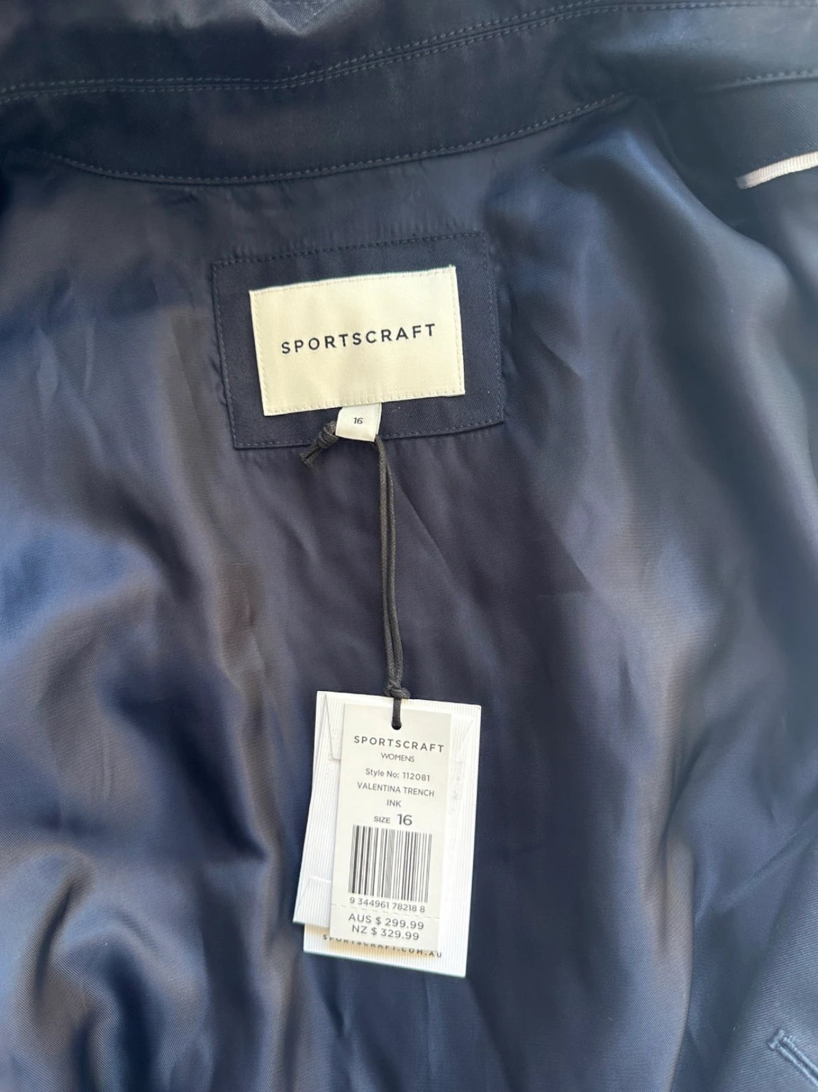 Sportscraft Valentina Trench Coat - Navy Blue Double-Breasted Belted Jacket - Image 6