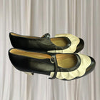 Begona Cervera Flamenco Dance Shoes - Black and Cream Leather Mary Janes - Image 5