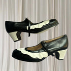 Begona Cervera Flamenco Dance Shoes - Black and Cream Leather Mary Janes - Image 2