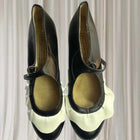 Begona Cervera Flamenco Dance Shoes - Black and Cream Leather Mary Janes - Image 4