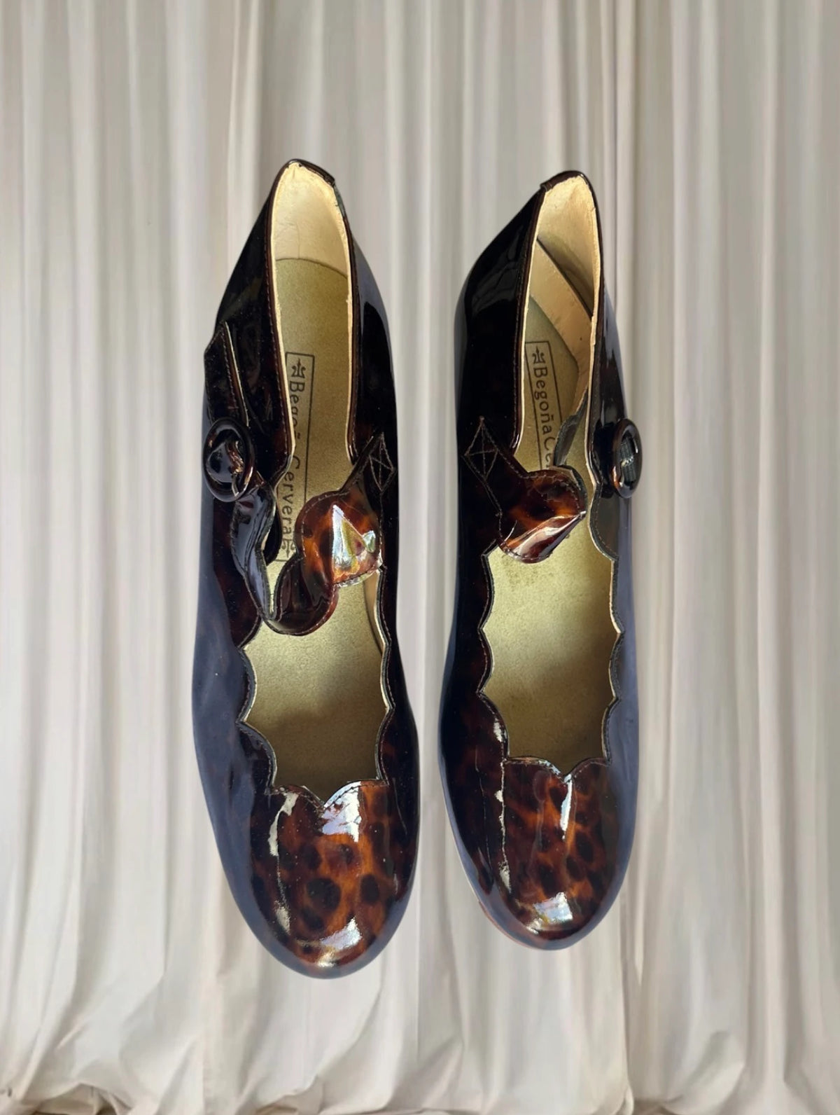 Begona Cervera Flamenco Dance Shoes - Tortoise Shell Mary Jane Heels - Image 2