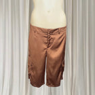 Lioness Satin Cargo Shorts - Bronze Utility Style - Image 1