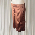 Lioness Satin Cargo Shorts - Bronze Utility Style - Image 3