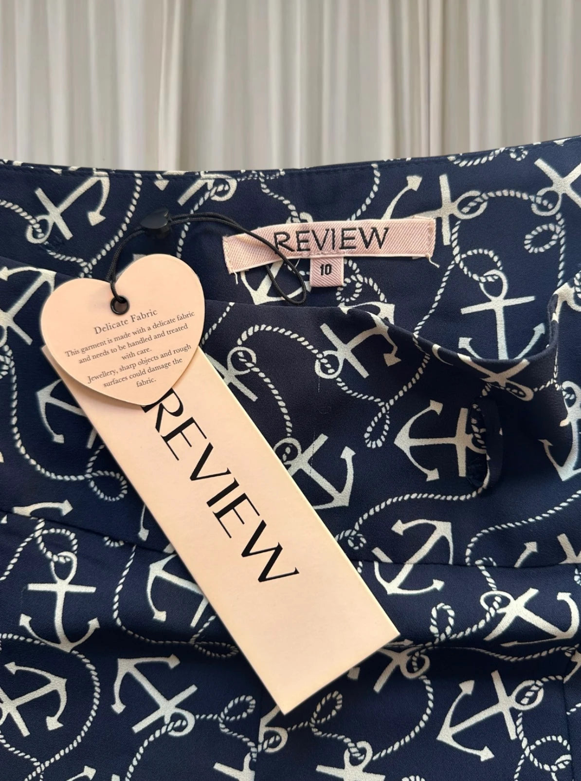 Review Anchors Away A-Line Skirt - Navy Blue Nautical Print - Image 6
