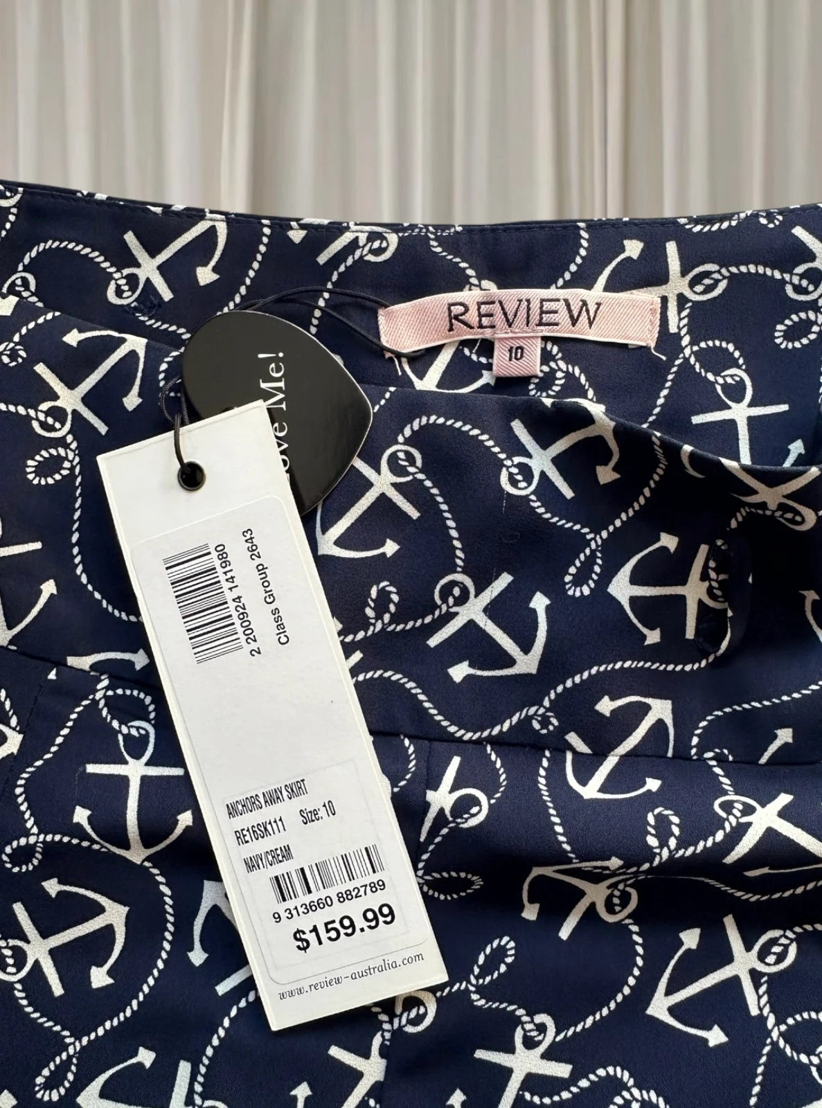 Review Anchors Away A-Line Skirt - Navy Blue Nautical Print - Image 7