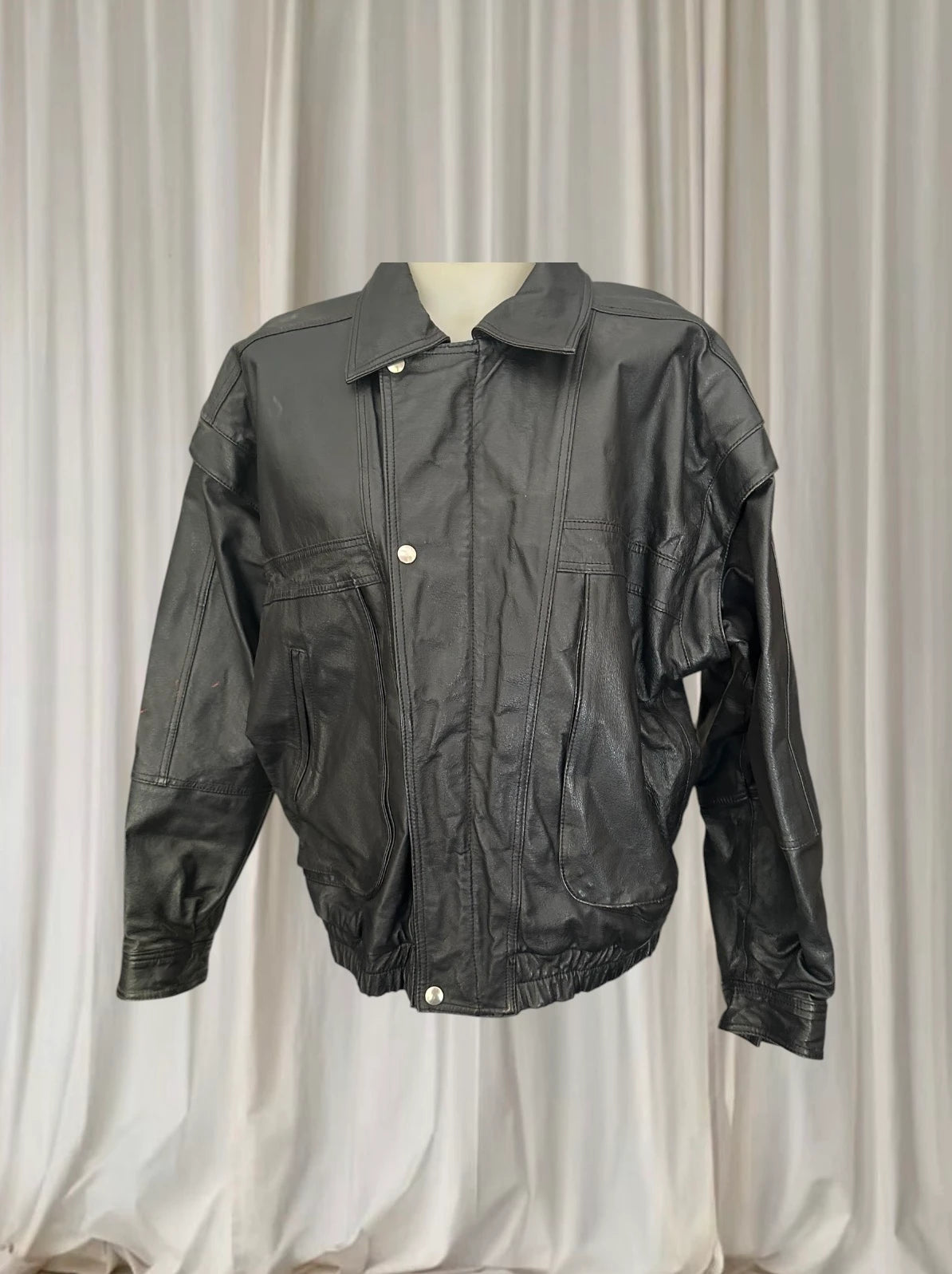 Saddlery Leather Bomber Jacket - Vintage Oversized Unisex Fit - Image 1