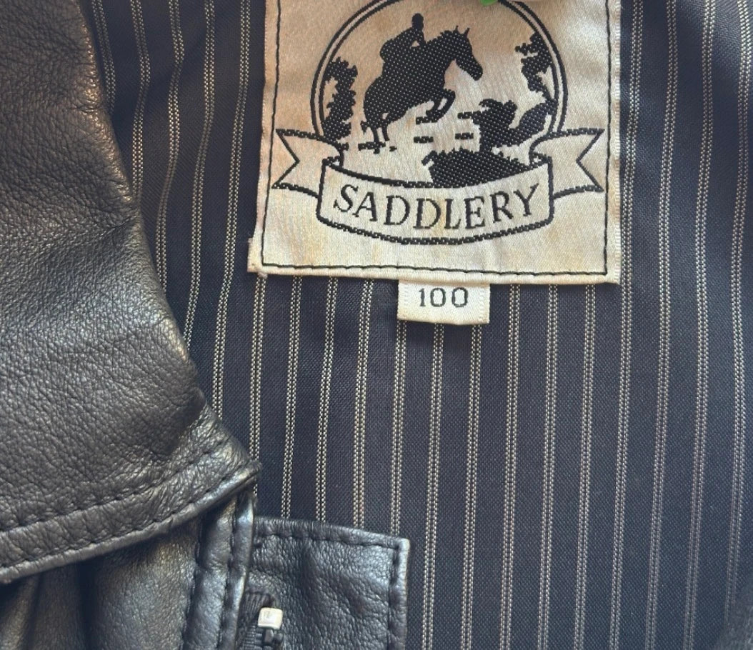 Saddlery Leather Bomber Jacket - Vintage Oversized Unisex Fit - Image 6