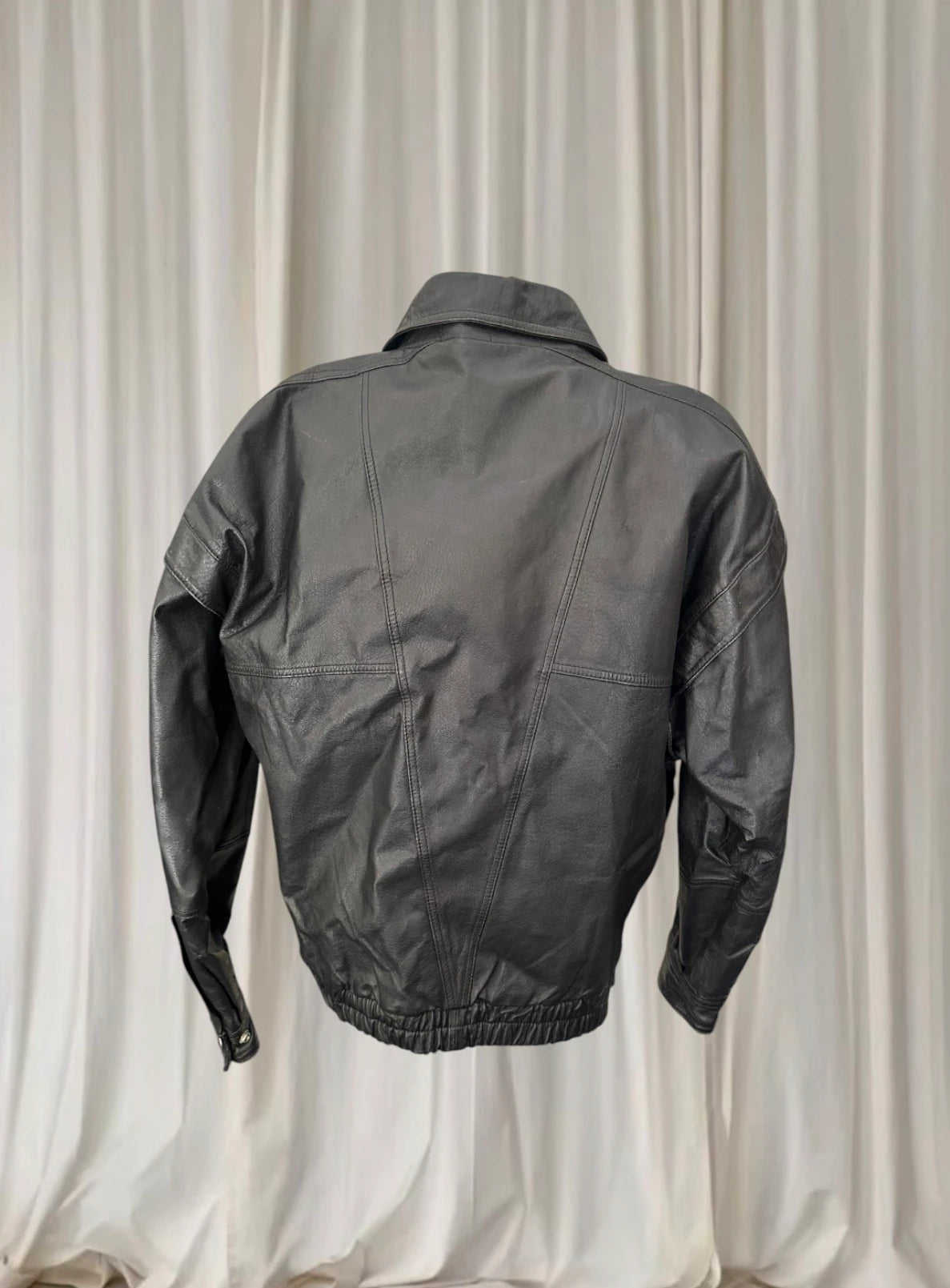 Saddlery Leather Bomber Jacket - Vintage Oversized Unisex Fit - Image 5